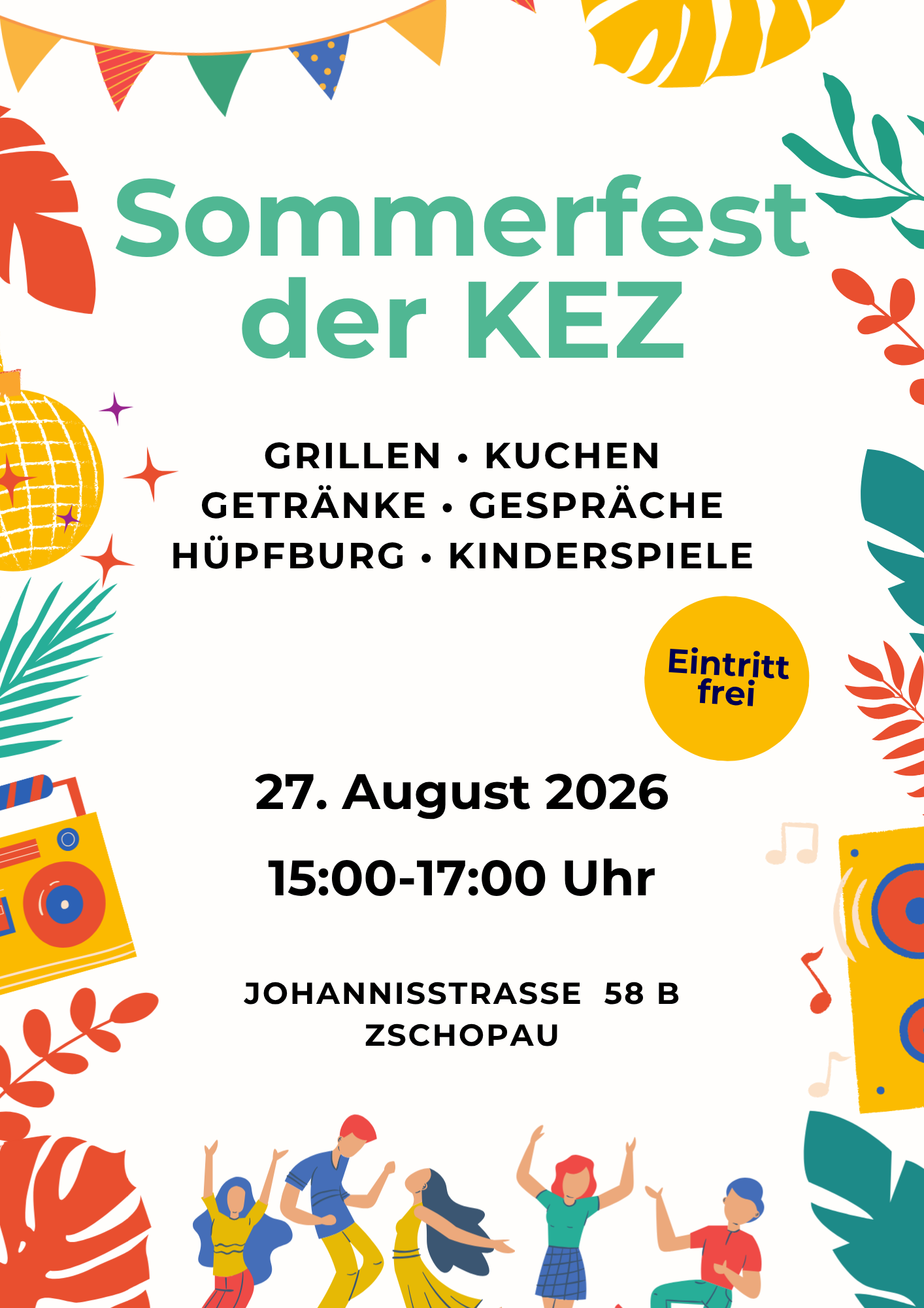 Einladung zum Sommerfest der KEZ am 27.08.26 um 15:00 Uhr